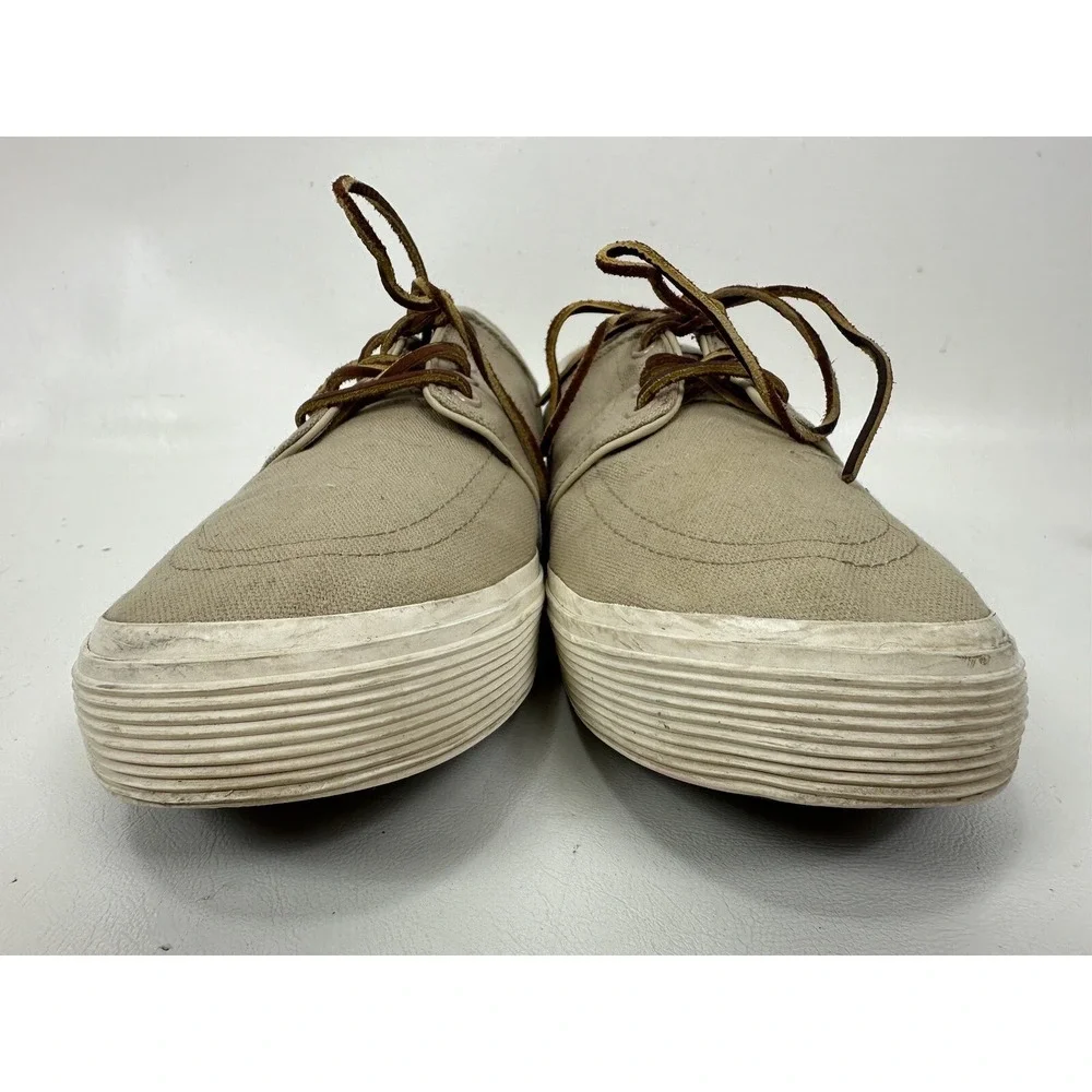 Polo‎ Ralph Lauren Faxon  Low Top Canvas Shoes Sneaker Tan Mens Size 9.5 D